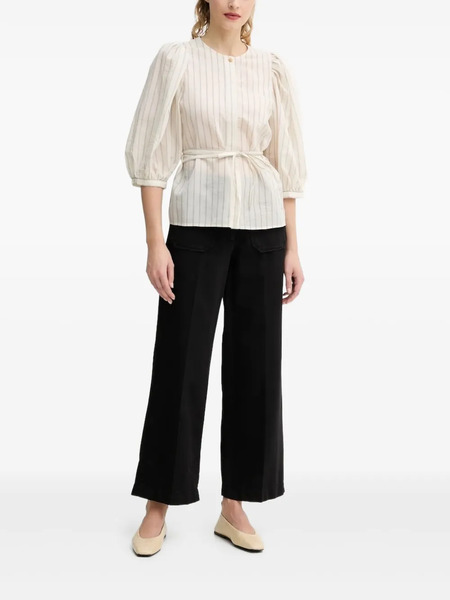  Sessùn Puff-sleeve Striped Blouse - Neutrals 
