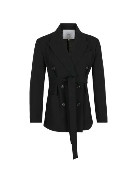  Setchu Belted Double-breasted Blazer - Black 