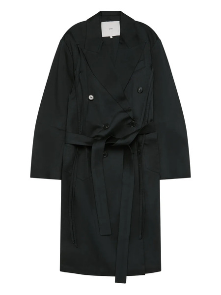  Setchu Double-breasted Belted Coat - Black 