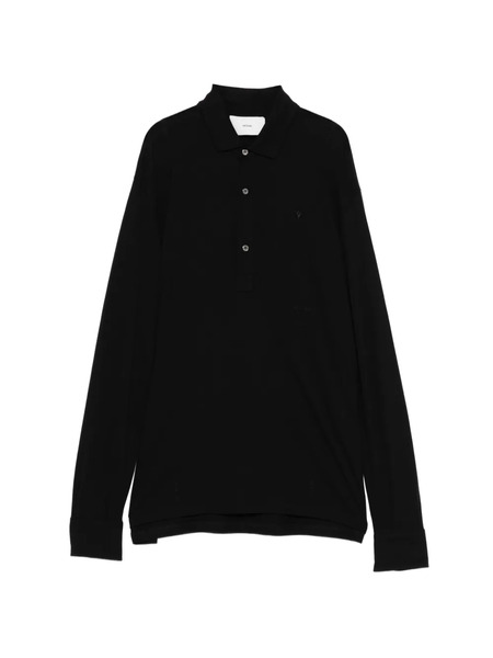  Setchu Logo-embroidered Long-sleeve Polo Shirt - Brown 