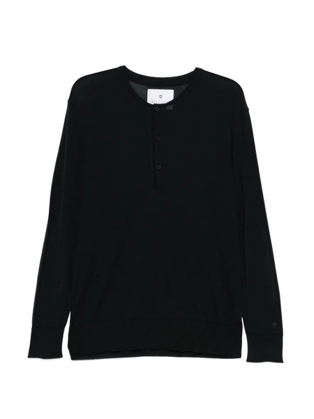  Seven Gauge Buttoned Knitted Cardigan - Black 