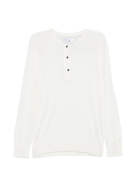  Seven Gauge Buttoned Long-sleeve Cardigan - White 