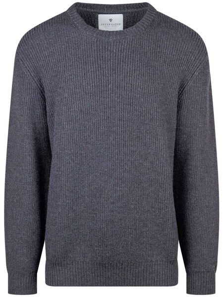  Seven Gauge Ribbed Knit Jumper - Grey 