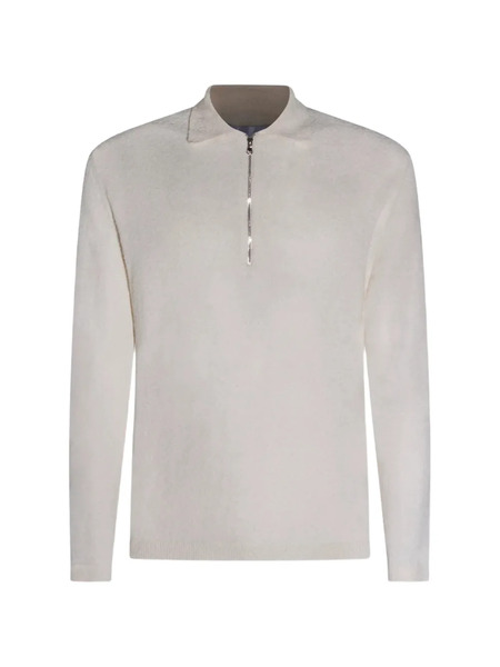  Seven Gauge Textured Zip Polo Shirt - Neutrals 