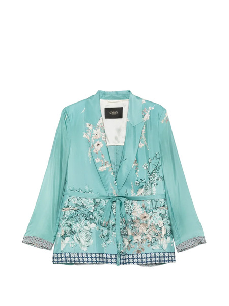  Seventy Floral-print Blazer - Blue 
