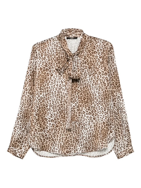  Seventy Leopard-print Tie-neck Blouse - Brown 