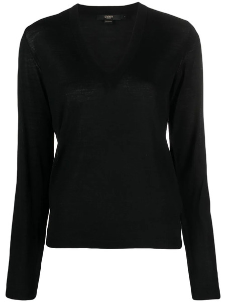  Seventy Lightweight V-neck Wool Jumper - Black 