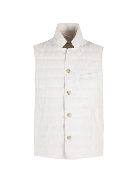  Seventy Quilted Button Vest - Neutrals 