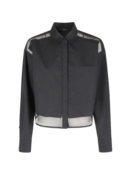  Seventy Sheer-panel Shirt - Black 