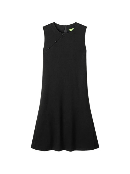  Shanghai Tang Button Sleeveless Mini Dress - Black 