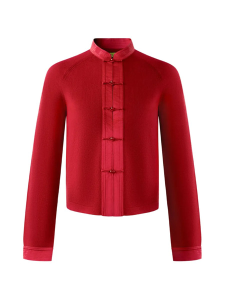 Shanghai Tang Buttoned Cardigan - Red 