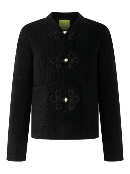  Shanghai Tang Embroidered Frog-button Cardigan - Black 