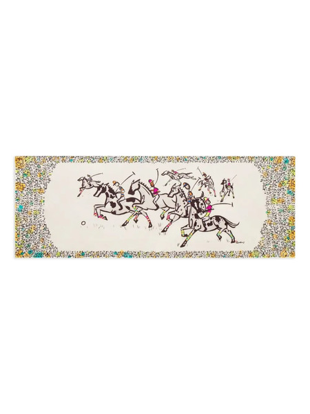  Shanghai Tang Equestrian Print Silk Scarf - White 