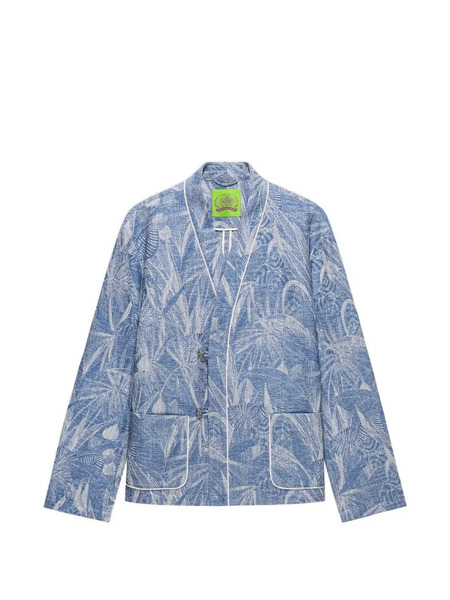  Shanghai Tang Floral-print Blazer - Blue 