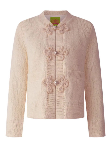  Shanghai Tang Flower-embellished Wool Cardigan - Neutrals 