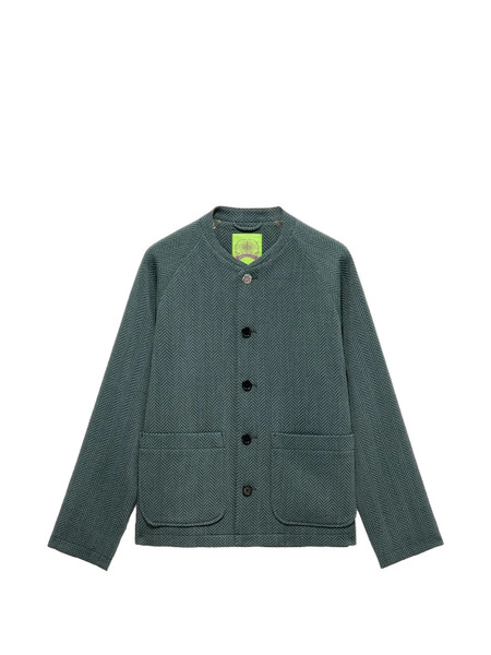  Shanghai Tang Herringbone Button Jacket - Green 