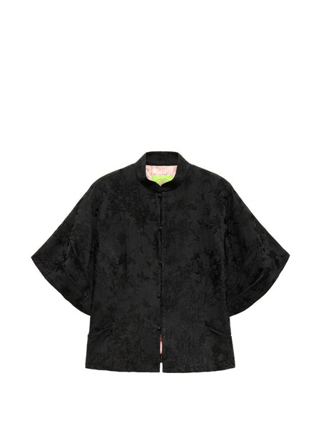  Shanghai Tang Jacquard Short Sleeve Jacket - Black 