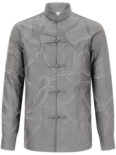 Shanghai Tang Patterned-jacquard Shirt - Grey 