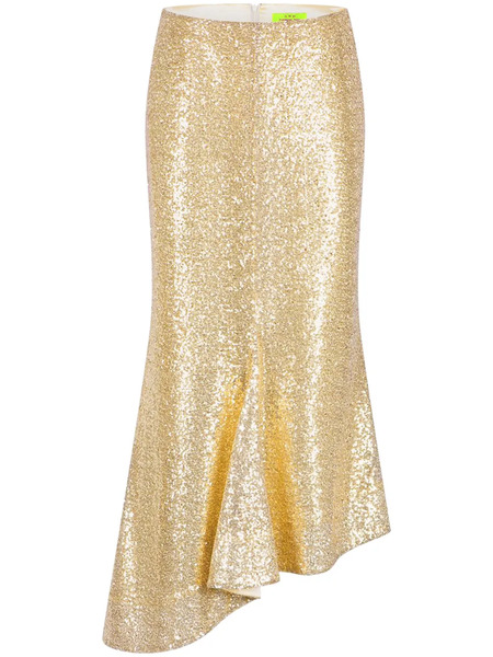  Shanghai Tang Sequined Midi Skirt - Gold 