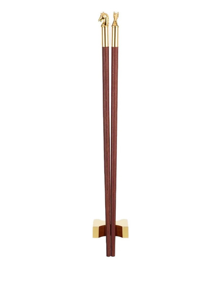  Shanghai Tang Tang Zodiac Horsehead Chopsticks - Brown 
