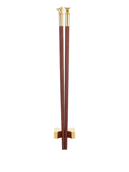  Shanghai Tang Tang Zodiac Mouse Head Chopsticks - Brown 