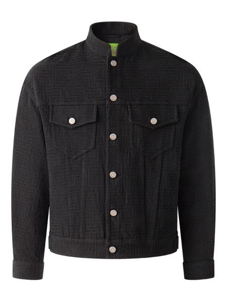  Shanghai Tang Textured Denim Jacket - Black 