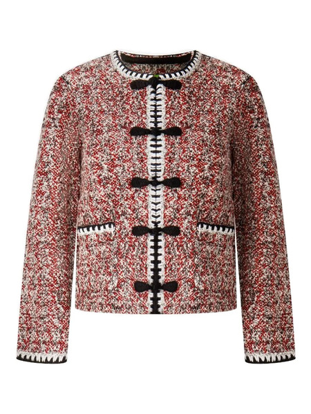  Shanghai Tang Tweed Bow Jacket - Red 