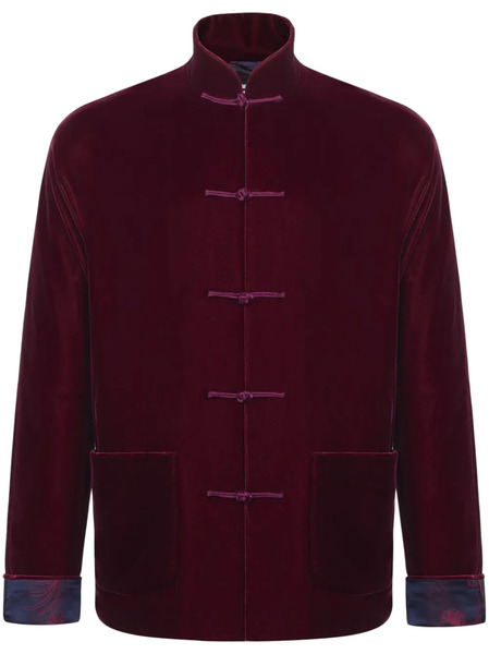  Shanghai Tang Velvet Dragon-jacquard Silk-lining Jacket - Red 