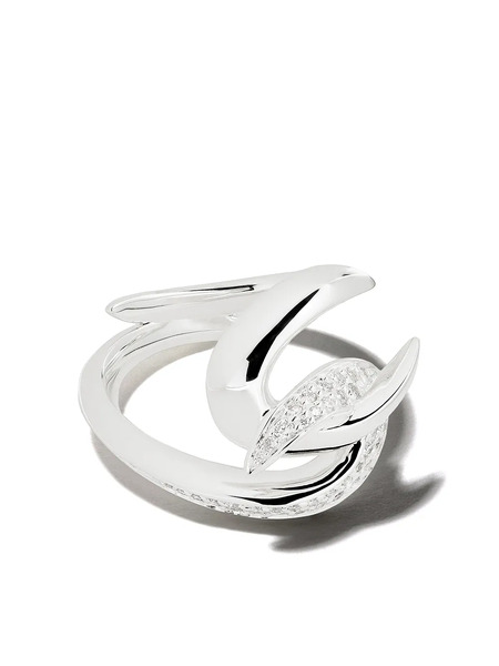  Shaun Leane Hook Diamond Ring - Silver 