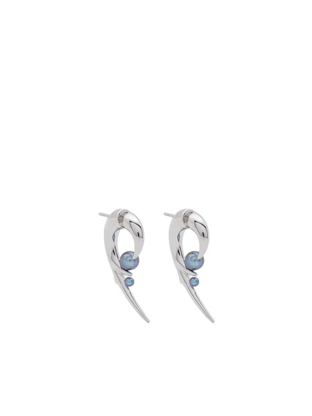  Shaun Leane Hooked Black Pearl Earrings - Silver 