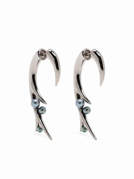  Shaun Leane Large Hook Black Pearl Earrings 