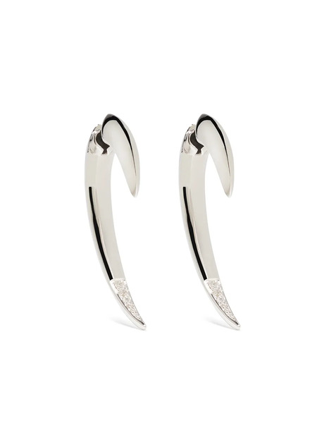  Shaun Leane Silver Diamond Hook Earrings 