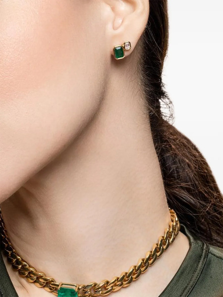  Shay Diamond Emerald Stud Earrings - Gold 