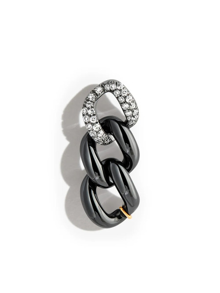  Shay 18k Black Gold Diamond Chain Stud Earring 