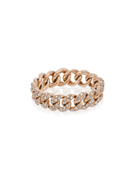  Shay 18k Rolse Gold Essential Diamond Chain Link Ring - Metallic 