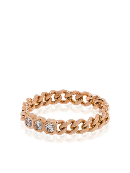  Shay 18k Rose Gold Chain-link Diamond Ring 