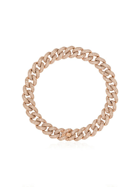  Shay 18k Rose Gold Pavé Diamond Link Bracelet - Pink 