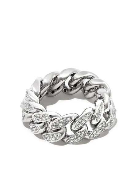 Shay 18k White Gold Diamond Flat-link Ring - Silver 