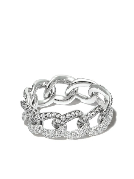  Shay 18k White Gold Diamond Link Ring - Silver 