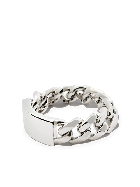  Shay 18k White Gold Id Flat Link Ring - Silver 