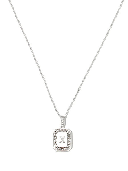  Shay 18k White Gold X-initial Bead-chain Necklace - Silver 
