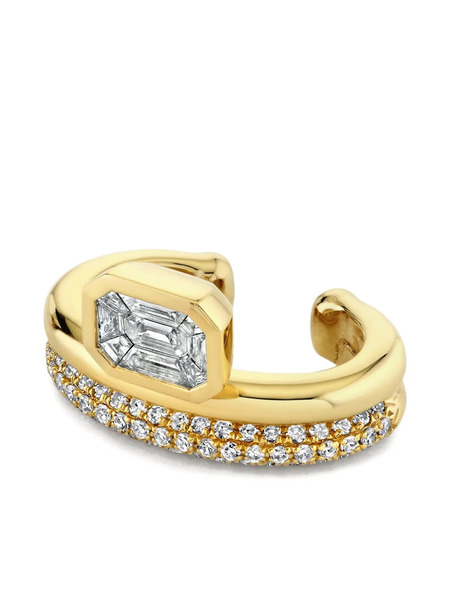  Shay 18k Yellow Gold Floating Bezel Diamond Ear Cuff 