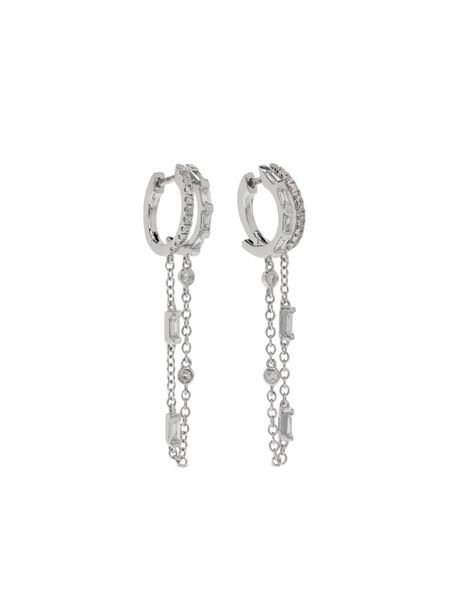  Shay 18kt White Gold Diamond Double Mixed Fringe Earrings - Silver 