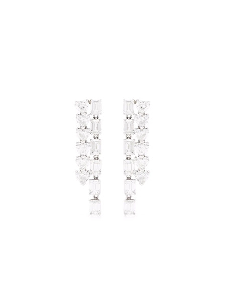 Shay 18kt White Gold Double Diamond Waterfall Earrings - Silver 