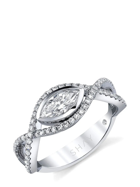 Shay 18kt White Gold Vine Diamond Ring 