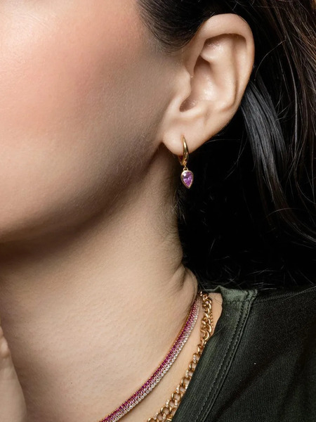  Shay Pink Sapphire Drop Earrings - Gold 