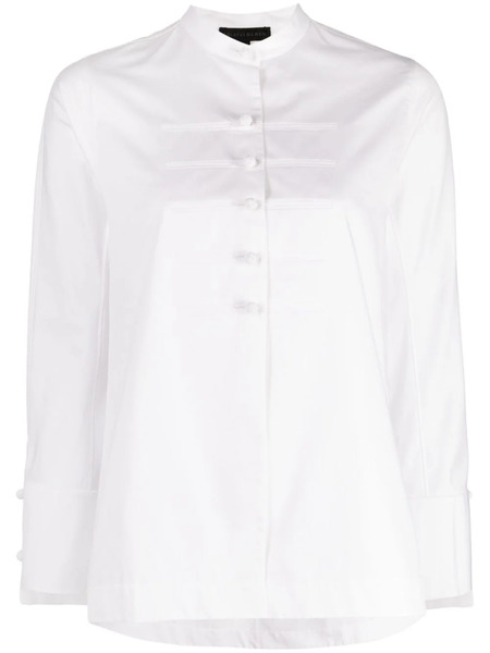  Shiatzy Chen Band-collar Poplin Shirt - White 