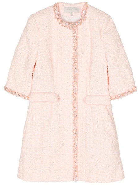  Shiatzy Chen Beaded-trim Tweed Coat - Pink 