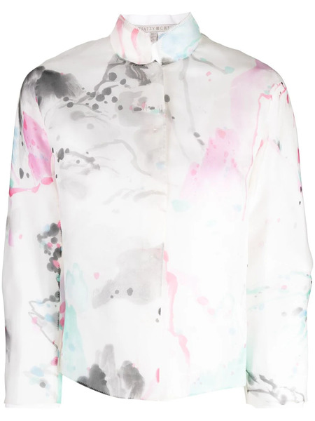  Shiatzy Chen Graphic-print Silk Jacket - White 