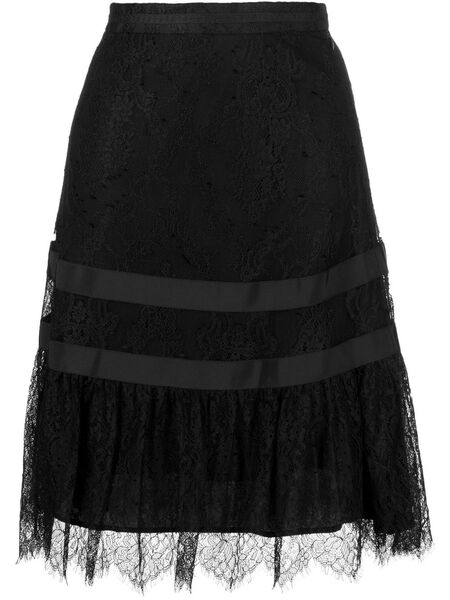 Shiatzy Chen Lace Knee-length Skirt - Black 